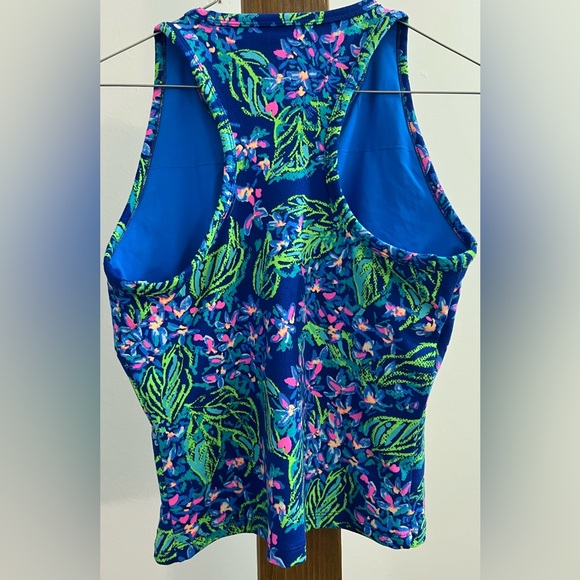 Lilly Pulitzer Women's Tropical Print Tank Top - Blue and Green - Picture 5 of 7